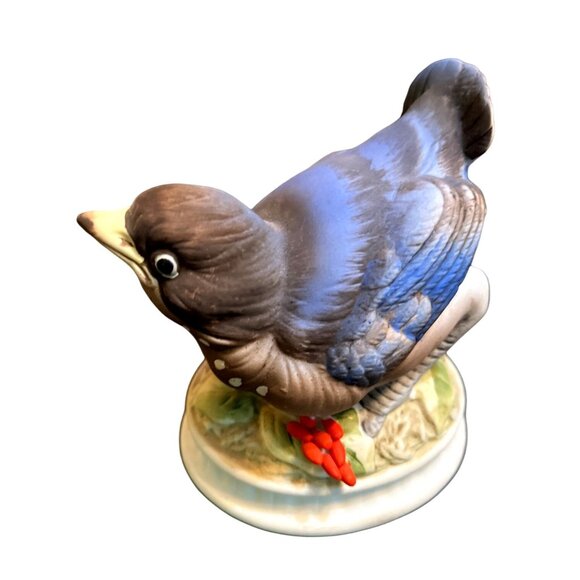 Vtg Lefton Hand Painted Bisque Blue Bird Figurine KW1637 - Picture 6 of 6